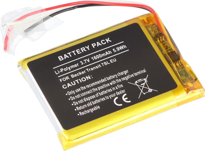 Produktbild AccuCell Akku passend für Navigationsgerät Becker Transit 7SL EU Li-Polymer 3.7V 1600mAh 5.9Wh