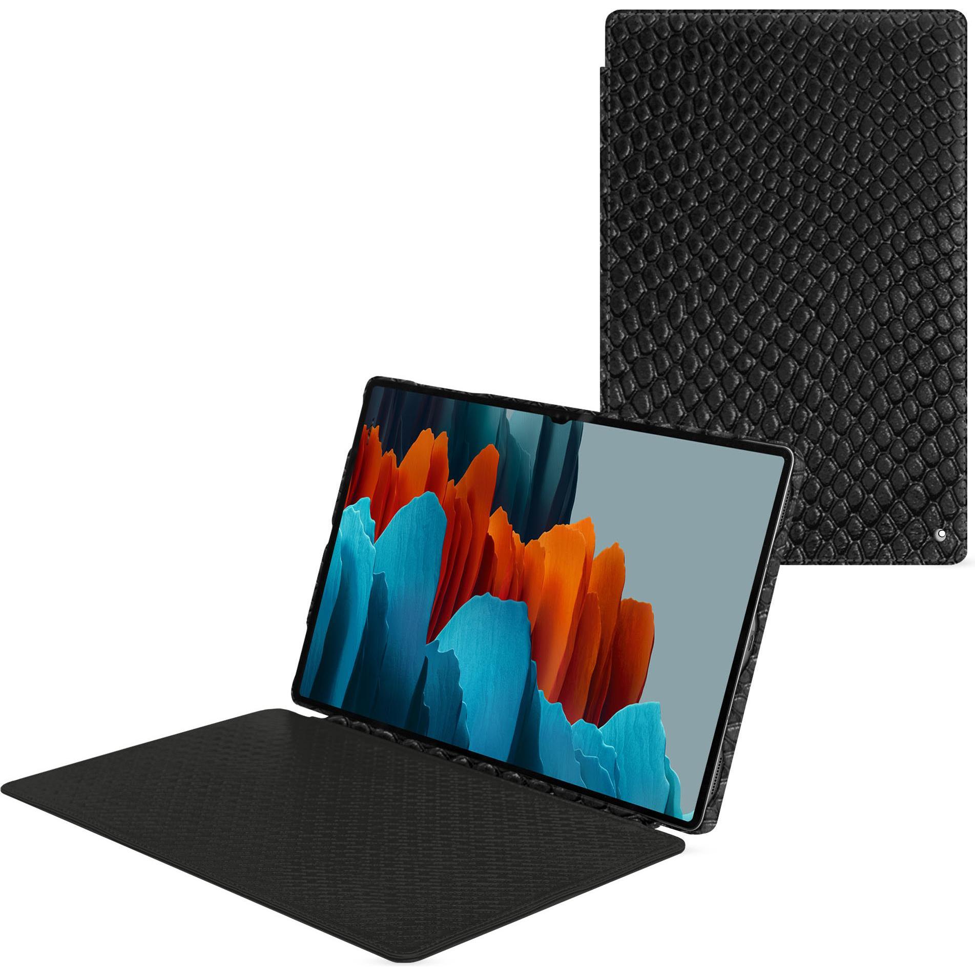 Noreve Lederschutzhülle horizontal (Galaxy Tab S9 Ultra), Tablet Hülle, Schwarz