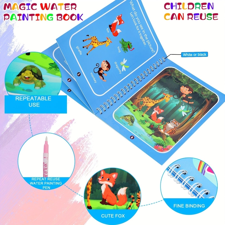 Immagine prodotto Activity Board Libro da colorare ad acqua riutilizzabile, libro magico da colorare ad acqua, giocattolo da