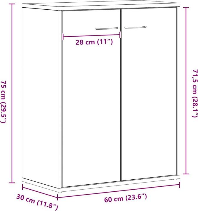 Produktbild vidaXL Sideboard (60 x 30 x 75 cm)