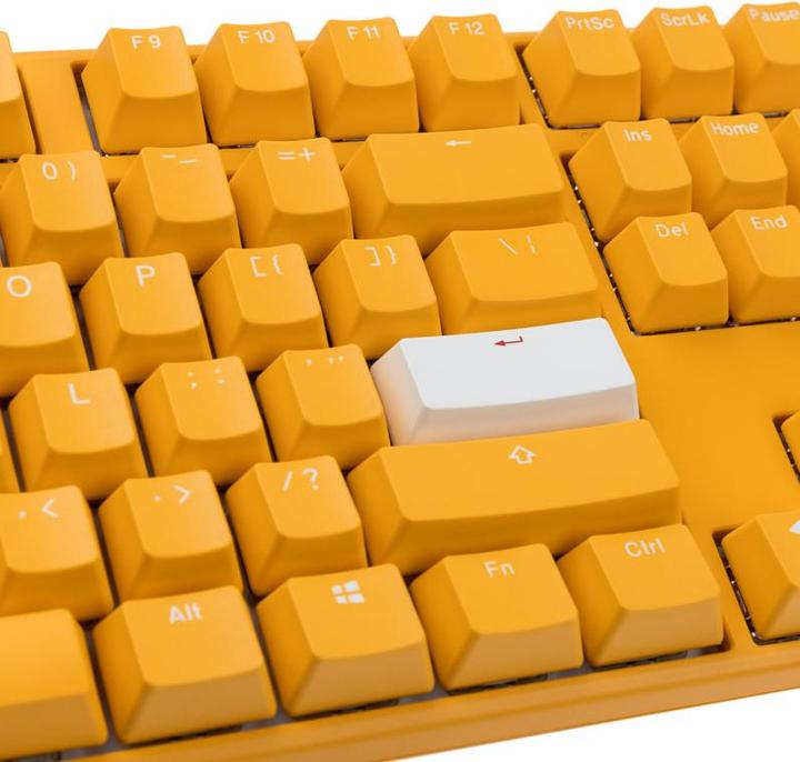 Actual product image Ducky One 3 Yellow Gaming Keyboard, RGB LED - MX-Blue (US) (US, Cable)