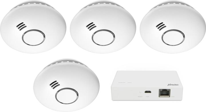 Actual product image Alecto SMART-SMOKE10 Smart Zigbee Rookmelder - 10 jaar sensor - Voldoet aan Europese norm EN14604 - 4 stuks