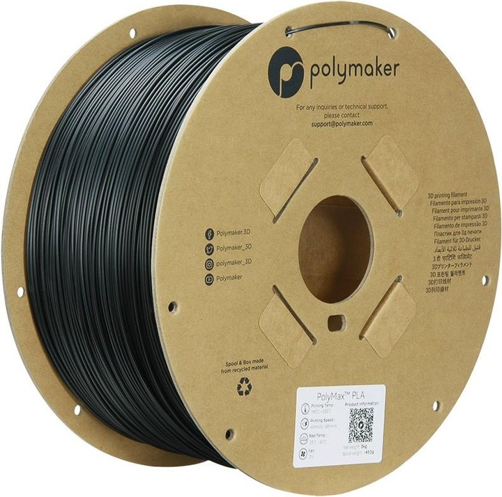 Produktbild Polymaker TOUGH PLA 1,75mm BLACK 3kg (PLA, 1.75 mm, 3000 g, Schwarz)