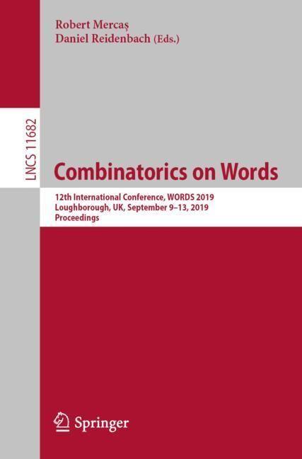 Image du produit Combinatorics on Words (Robert Mercas, Daniel Reidenbach, 2019)