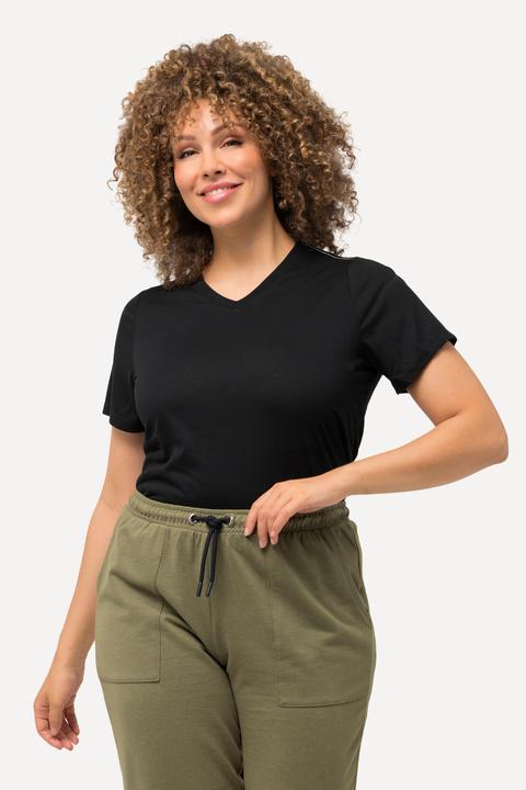Produktbild Ulla Popken Funktionsshirt, antibakteriell, V-Ausschnitt, Halbarm (46, 48)