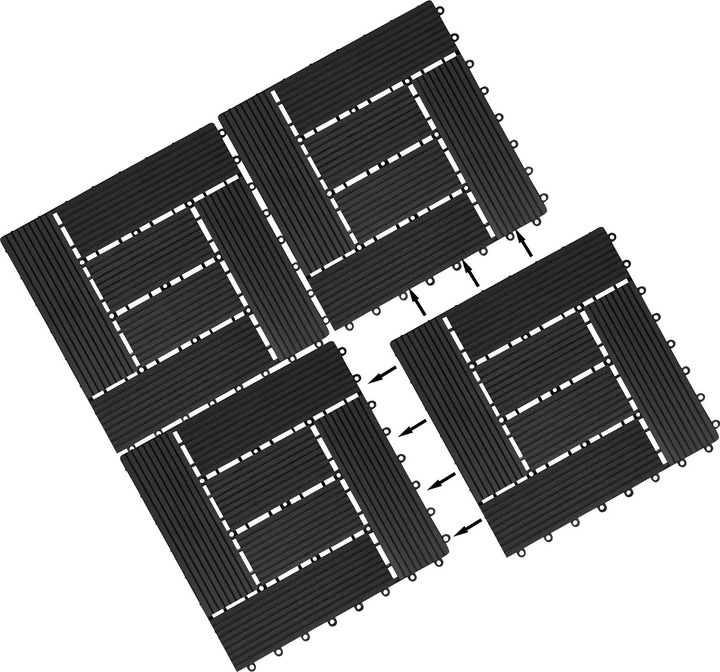 Produktbild Casaria WPC Fliesen (44 x, 30 x 30 x 2 cm)