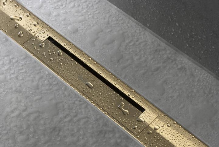Produktbild hansgrohe HG Duschrinne RainDrain Flex kb. freie Montage 1000mm polished gold (1000 mm)