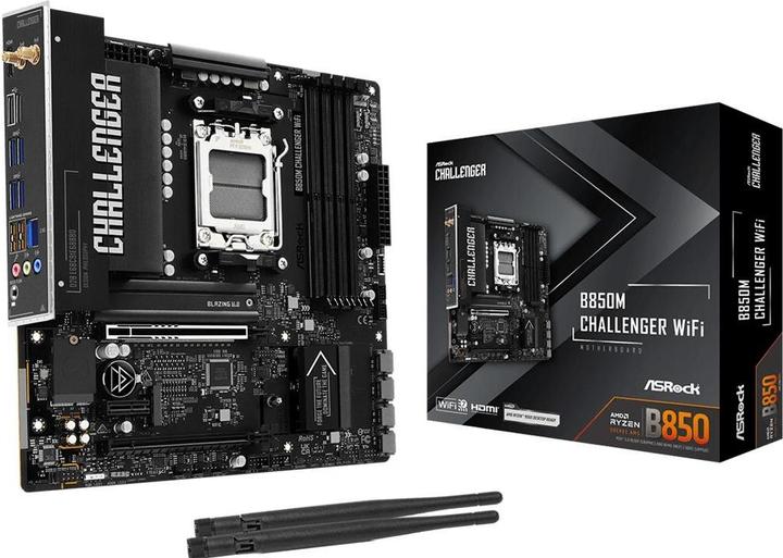 Productafbeelding AsRock MB AMD AM5 B850M Challenger WiFi (AM5, AMD B850, Micro ATX (mATX))