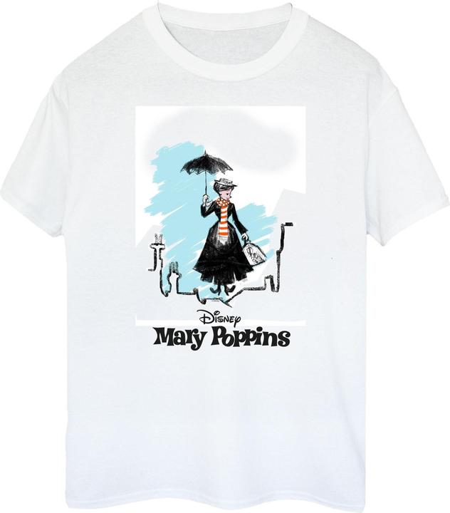Actual product image Disney Womens/Ladies Mary Poppins Rooftop Landing Colour Cotton T-Shirt (S)