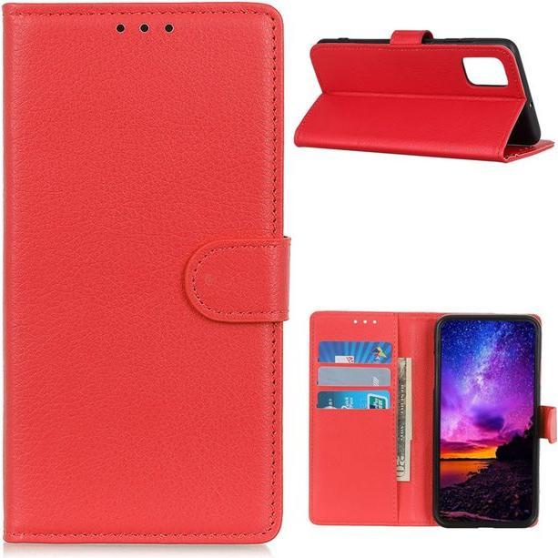 Thumbnail - MU Classic Litchi Leder Bookcover Series (OnePlus 8T), Smartphone Hülle, Rot