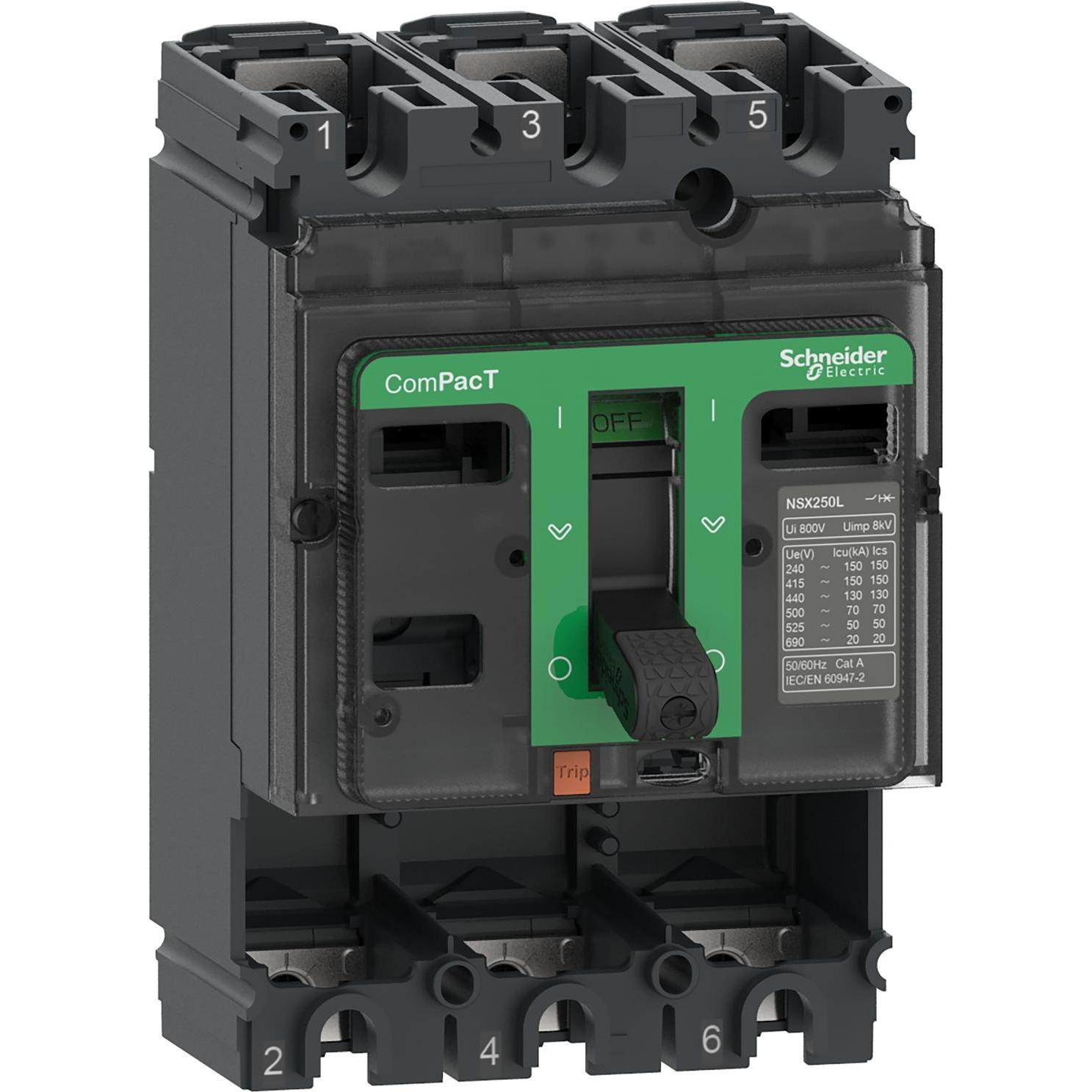 Schneider Electric, Schutzschalter, NSX250F GRUNDSCH.3P 250A 36KA (C25F3)