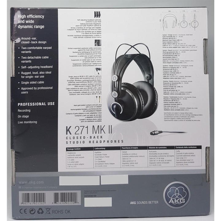 Image du produit AKG Pro K271 Mkii (NC, Filaire)