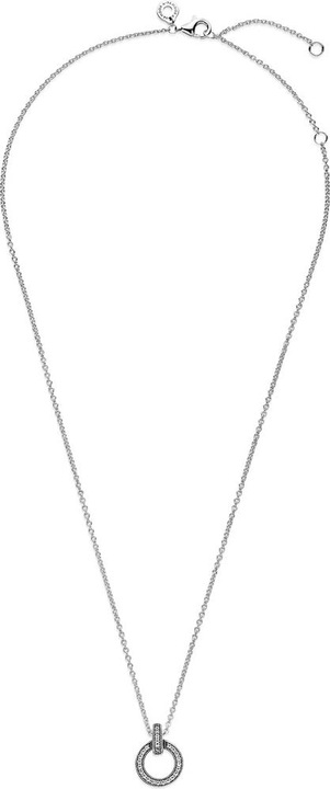 Actual product image Pandora Necklace with double circle pendant (Sterling silver 925, 45 cm)