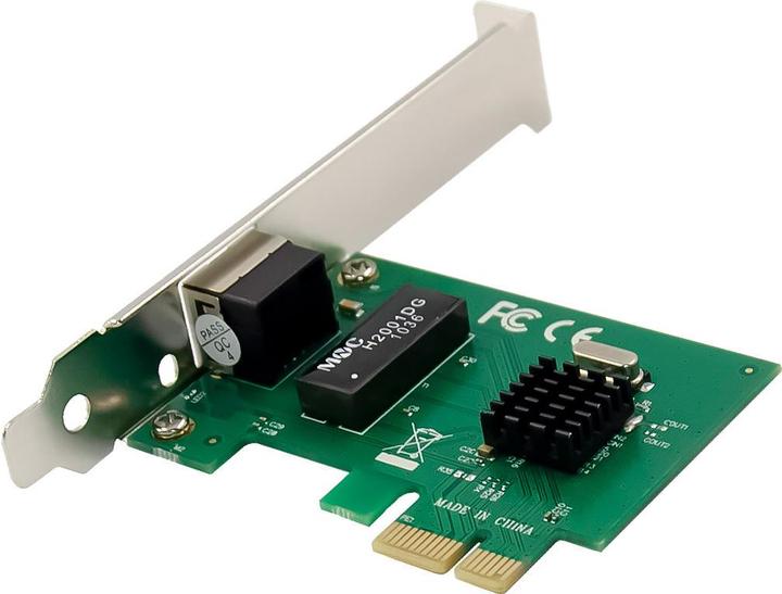 Produktbild InLine Gigabit Netzwerkkarte, 1x RJ45 1Gb/s, PCIe x1, inkl. low profile Slotblech (PCI-E x1)