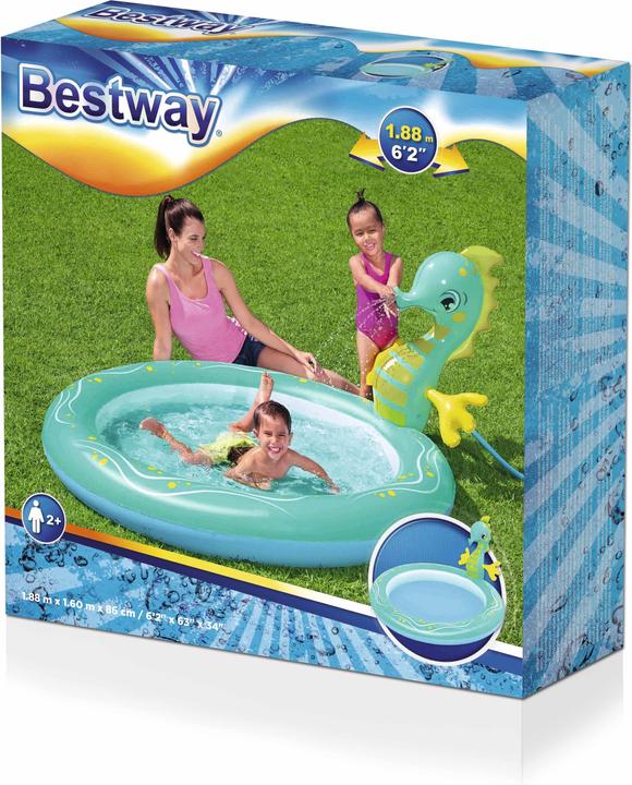 Produktbild Bestway Planschbecken mit Sprayer Seepferdchen