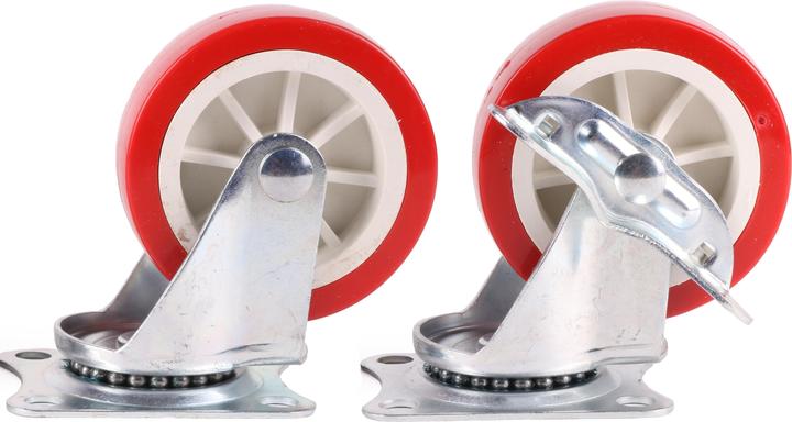 Immagine prodotto Benson Set ruote piroettanti 4x75mm rosse, 2x con freno