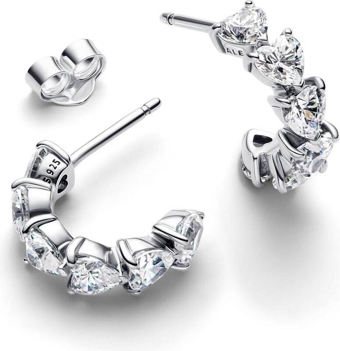 Produktbild Pandora Sparkling Heart Open Hoop Earrings (Sterling Silber 925)