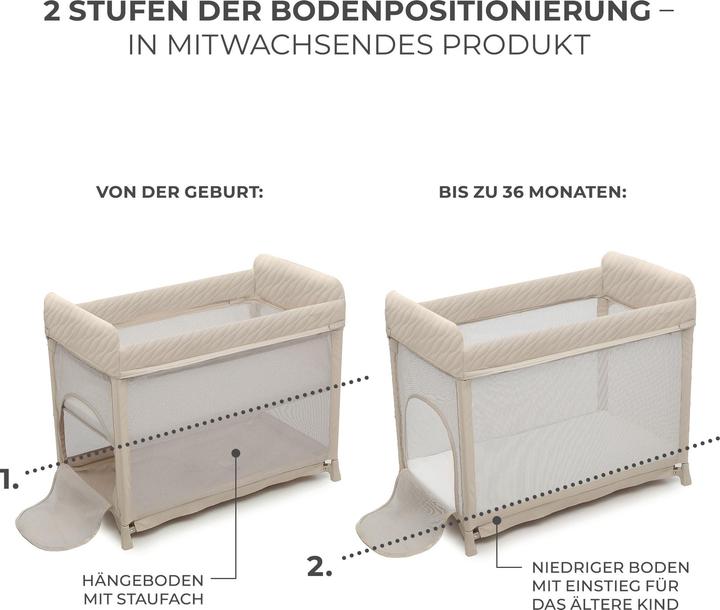 Actual product image KinderKraft travel cot MOON DREAM beige