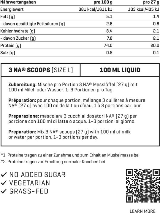 Nutritional values and ingredients Nutriathletic Whey Protein Concentrate (Chocolate, 1 pcs., 800 g)