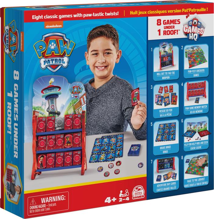 Immagine prodotto Spin Master PAW Patrol, Quartier generale dei giochi per bambini con dama, tris, memory, bingo, famiglie e gioch (Tedesco)