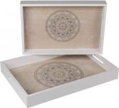 Image du produit Ootb Plateau en bois de couleur blanc / naturel, mandal