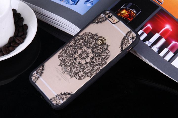 Produktbild König Design Apple iPhone 6 / 6s Handy Hülle Mandala Case Motiv Indianische Spitze Schwarz (Apple iPhone 6)