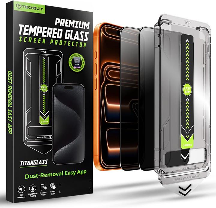 Techsuit TitanGlass FullCover (2 pack) (2 pcs., Apple iPhone 17 Pro Max)