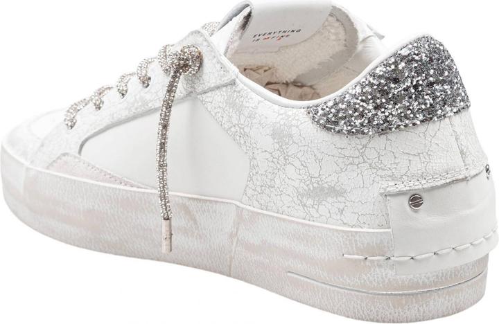 Image du produit Crime London Crime deluxe heel sneakers in leather and suede color white and silver (38)