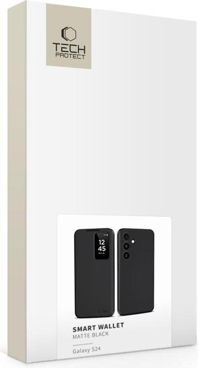 Produktbild Tech-Protect Smart Wallet Case für Samsung Galaxy S24 - Mattschwarz (Samsung Galaxy S24)