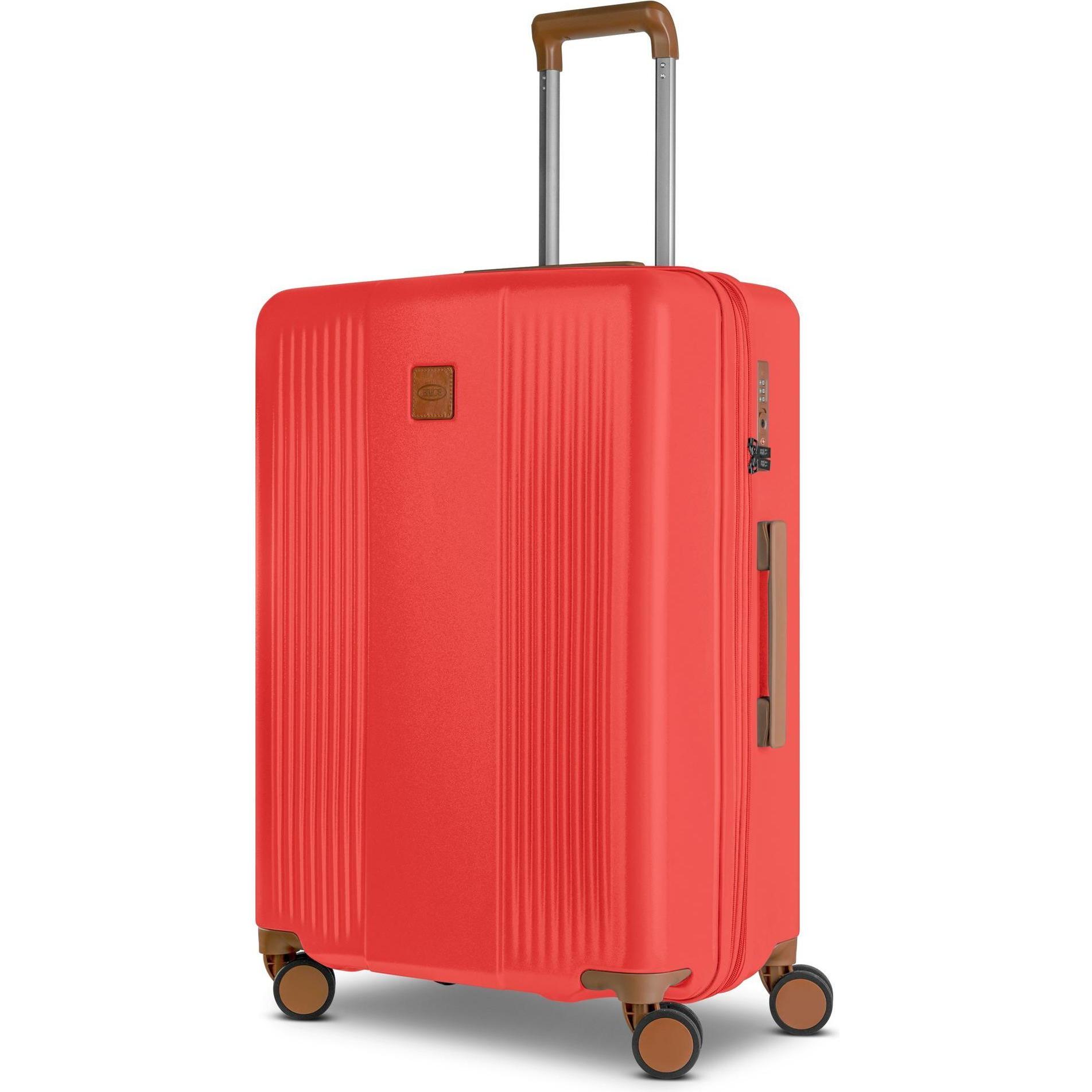 Brics, Koffer, Ferrara 4 Rollen Trolley M 67 cm mit Dehnfalte, Rot, (72 l, M (50 - 90l))