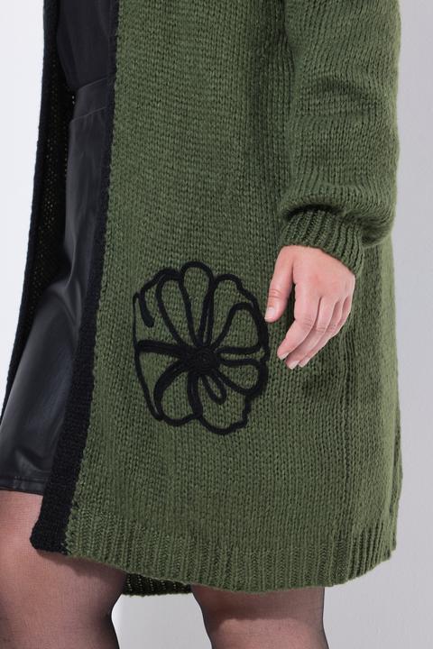 Image du produit Miamoda Cardigan long, coupe Straight Fit, fleurs brodées (50, 52)