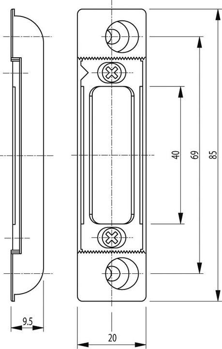 Immagine prodotto G-U Piastre di riscontro per serratura antipanico SECURY-Automatic 2110 / 2116 (Maniglia della porta)