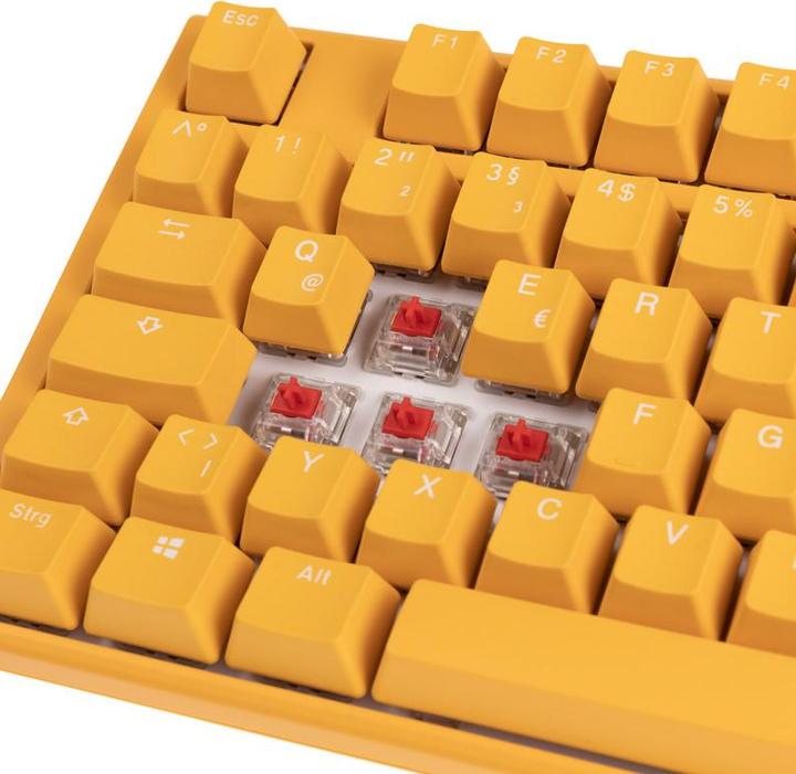 Actual product image Ducky One 3 yellow gaming keyboard, RGB LED - MX-red (DE, Cable)