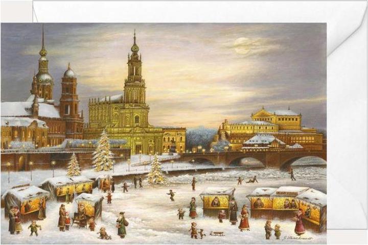 Olewinski & Tochter 2288 - Weihnachtsklappkarte "Dresdner Hofkirche"