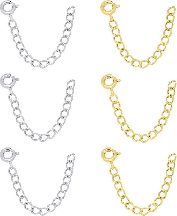 Candy Kettenverlängerung 6er Pack, 925 Sterling Silber (925er Sterlingsilber, 925 Sterling Silber)