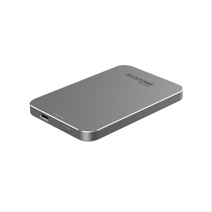 Actual product image RealPower Powerbank PB-5000 mAh MAG 5000mAh Magsafe grey (5000 mAh, 15 W, 18.50 Wh)