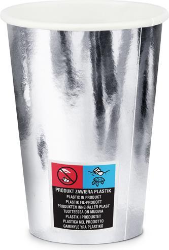 Produktbild Partydeco Cups, silver, 220ml (1 pkt / 6 pc.) (6 Stück)