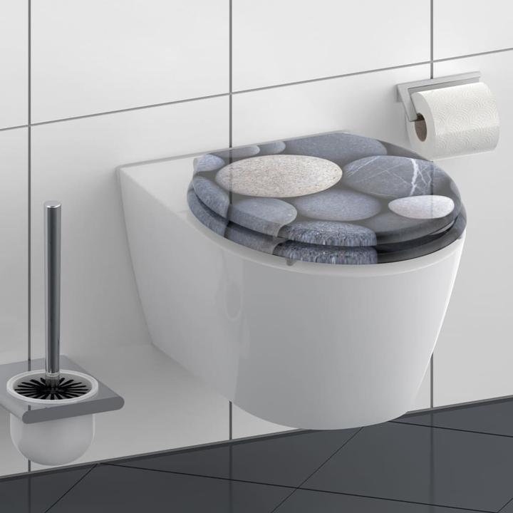 Actual product image Schütte MDF WC-Sitz GREY STONES