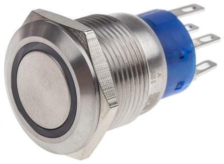 Produktbild Rs Pro 19mm,stainless,DPDT,mom,Whte,24V