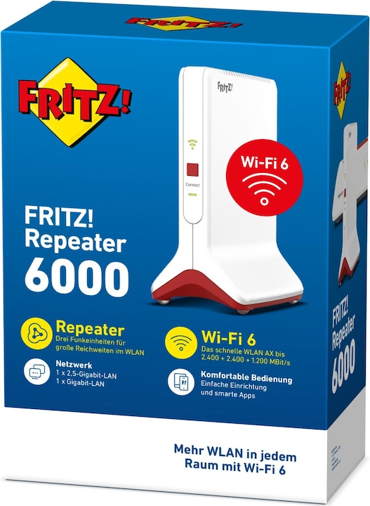 Productafbeelding AVM FRITZ!.Repeater 6000 WLAN Mesh (2400 Mbit/s, 1200 Mbit/s)