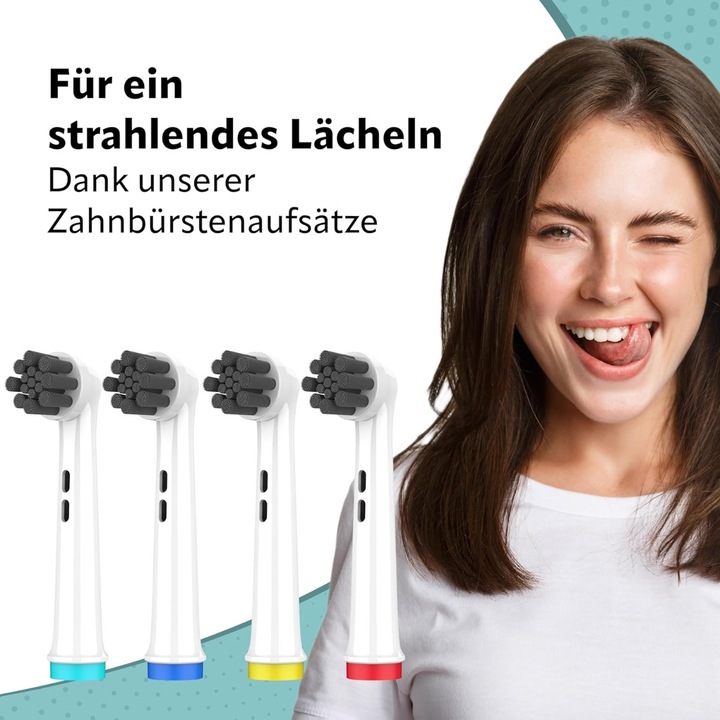 Actual product image Ora-Care Replacement brushes with activated carbon compatible with Oral-B 8-pack (8 x)