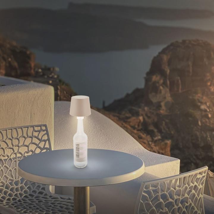 Actual product image Briloner Brilo unplugged BOTA Akku LED Flaschenleuchte- Beige (120 lm)