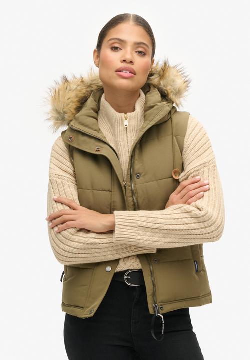 Produktbild Superdry Everest Steppweste mit Kunstfellbesatz (XS)