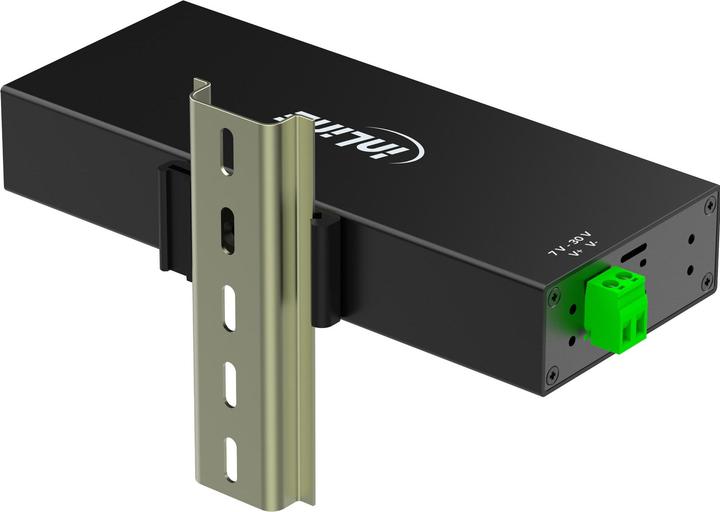 Produktbild InLine ® USB 3.2 Gen.1 Industrie-Hub, 10 Port, Aluminiumgehäuse, mit Netzteil (USB-A, 10 Ports)