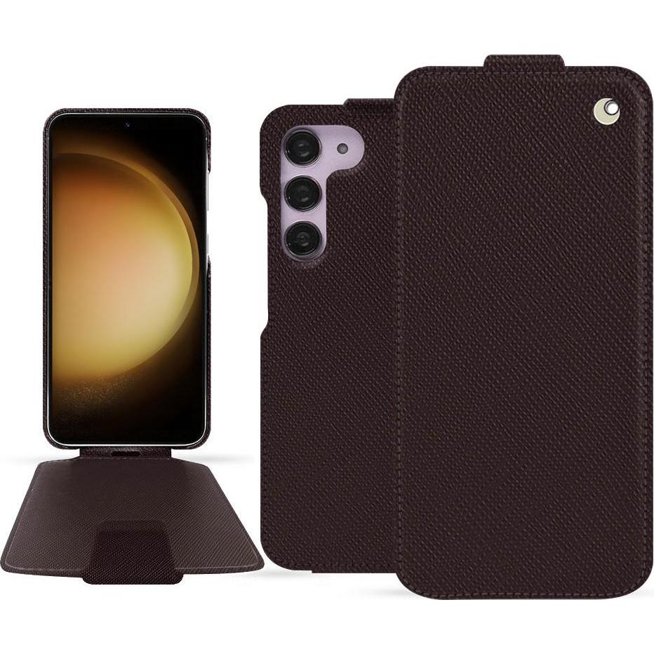 Thumbnail - Noreve Lederschutzhülle vertikal (Samsung Galaxy S23+), Smartphone Hülle, Braun