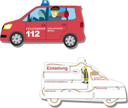 DH-Konzept Invitation fire brigade car (6 pcs.)