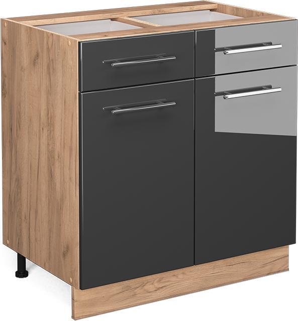 Anthracite high gloss, Gold power oak