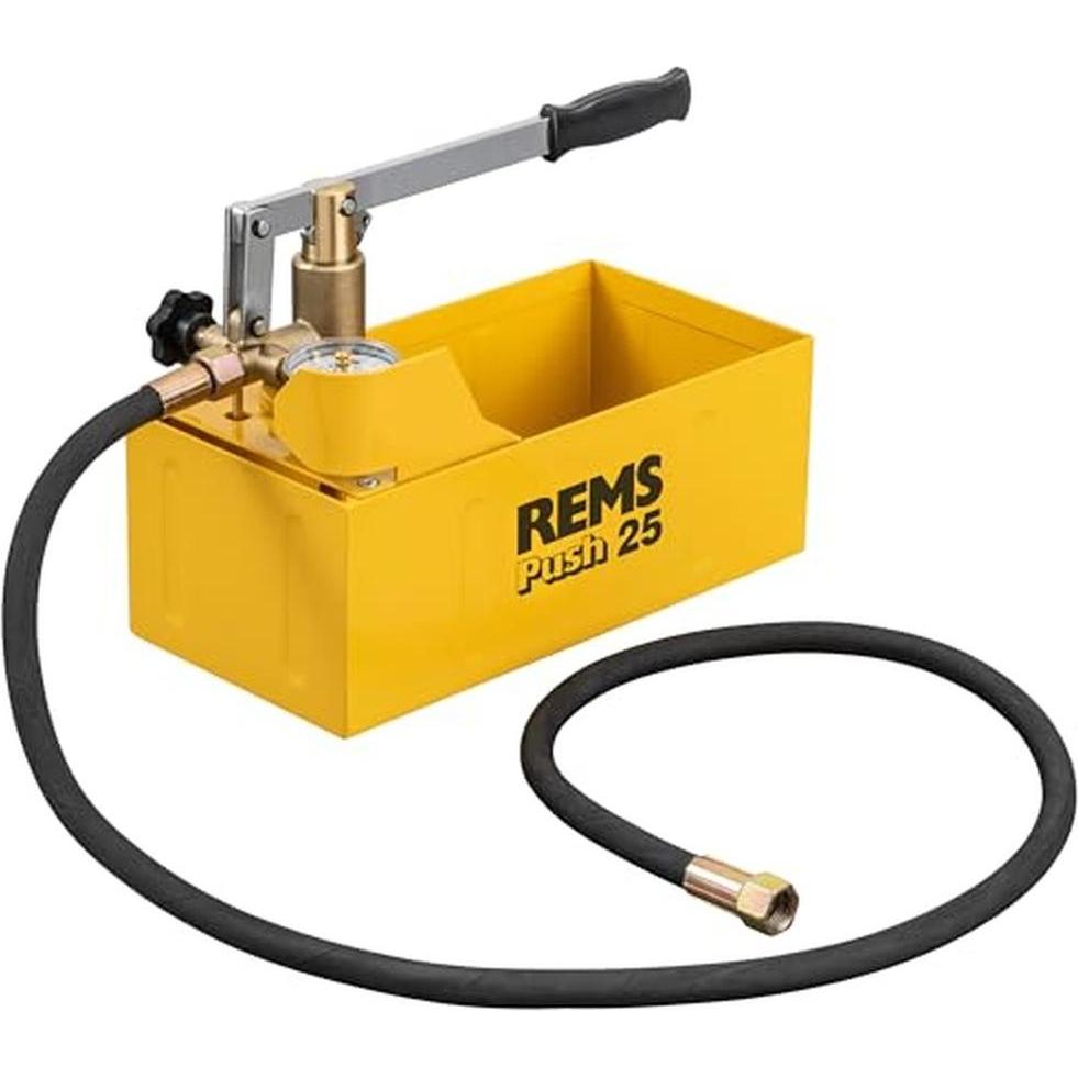 Rems Handdruktestpumpe für Druck- und Dichtheitsprüfungen mit robustem Metallgehäuse (115002 R)