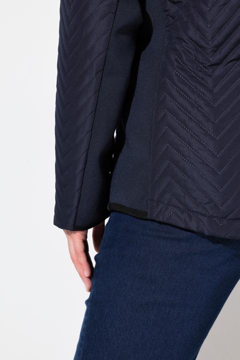Produktbild Ulla Popken Steppjacke, Strickeinsätze, Stehkragen, Zipptaschen (56)