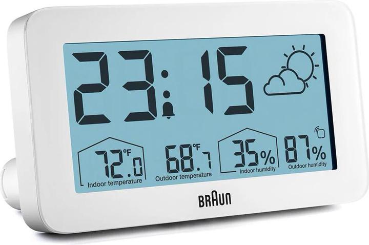 Actual product image Braun BC13WP digital alarm clock w. weather station